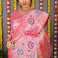 Jyoti Fashion Women's Baby Pink Banarasi Silk Zari Woven Saree with Blouse | Swadesiicart