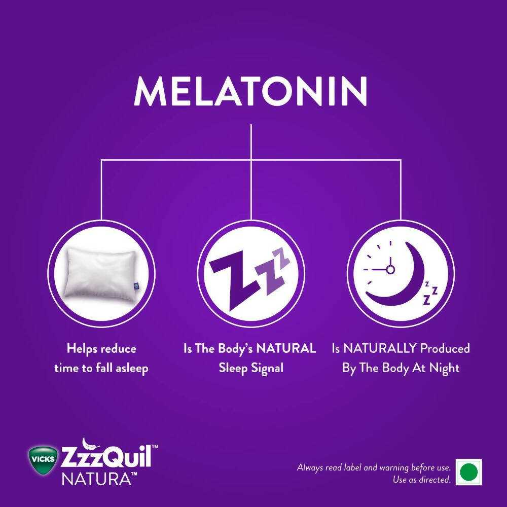Vicks ZzzQuil Natura Melatonin Sleep Gummies | Swadesiicart