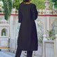 Partywear Designer Chanderi Black Stitched Suit With Dupatta - Tanisha | Swadesiicart
