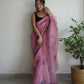 Vamsee Dillagi Light Pink Organza Saree - Swadesiicart
