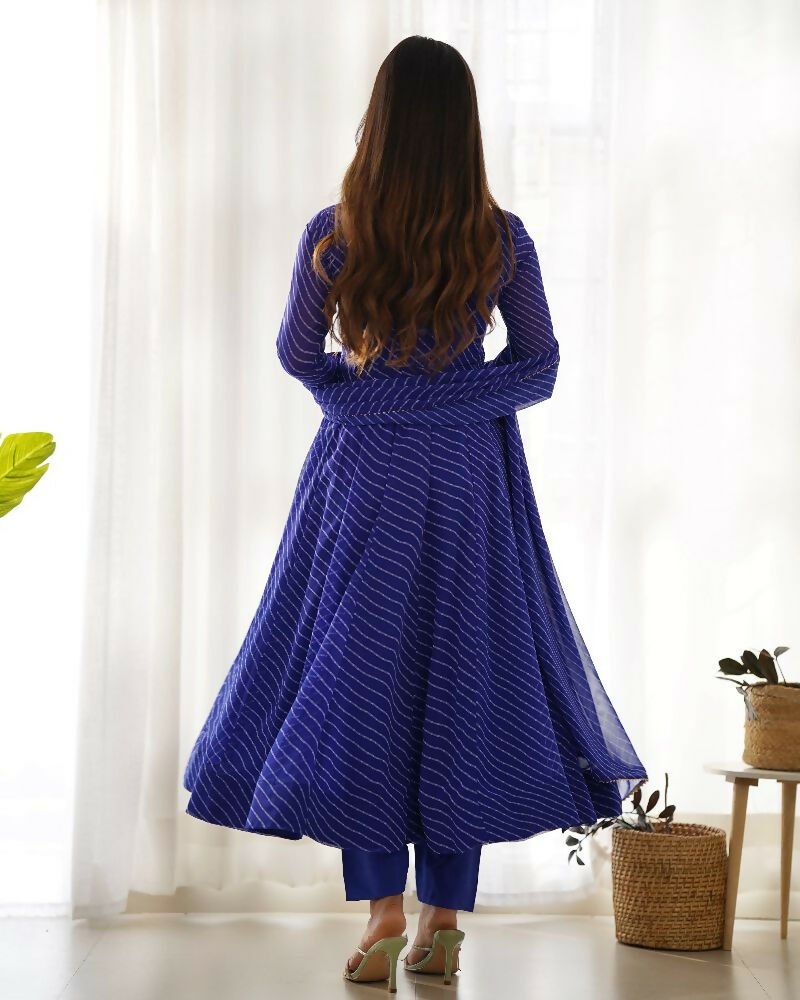 Joban Fashion Royal Blue Kurta Set Georgette Sequence Embroidery Work - Swadesiicart
