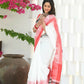Beatitude Cream Temple Border Cotton Saree