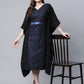 Ahalyaa Women Black Crepe Glitter Printed Kaftan Kurta | Swadesiicart