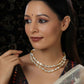 Double Layered Kundan and American Diamond Neckpiece (Gold) - Ruby Raang | Swadesiicart