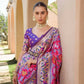 Vishnu Weaves Women's Rani Pink Paithani Silk Zari Woven Saree with Unstitched Blouse - Swadesiicart