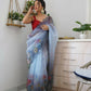 Vamsee Grey Organza Saree - Swadesiicart