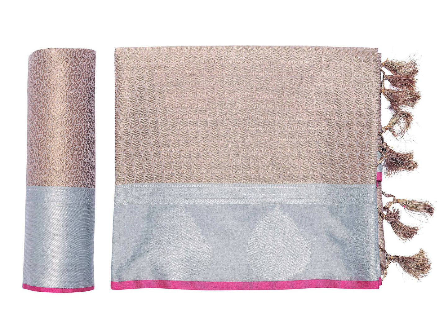 Mimosa Women's Banarasi Art Silk Brown Saree | Swadesiicart