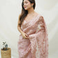 Vamsee Brown Organza Saree - Swadesiicart