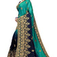 Sarvadarshi Fashion Women's Blue Barfi Silk Heavy lace Embroidery work Saree With blouse piece | Swadesiicart
