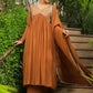 Janasya Brown Georgette Yoke Embroidery Kurta,Bottom & Dupatta | Swadesiicart