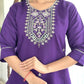 Blue Viscose Chanderi Stitched Suit With Dupatta - Tanisha | Swadesiicart