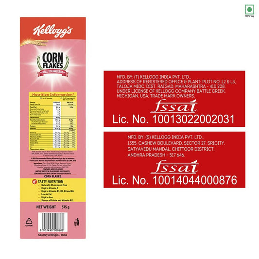 Kellogg's Corn Flakes With Real Strawberry Puree - Swadesiicart