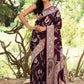Joban Fashion Wine Banarasi Soft Pure Handloom Banarasi Silk Saree | Swadesiicart