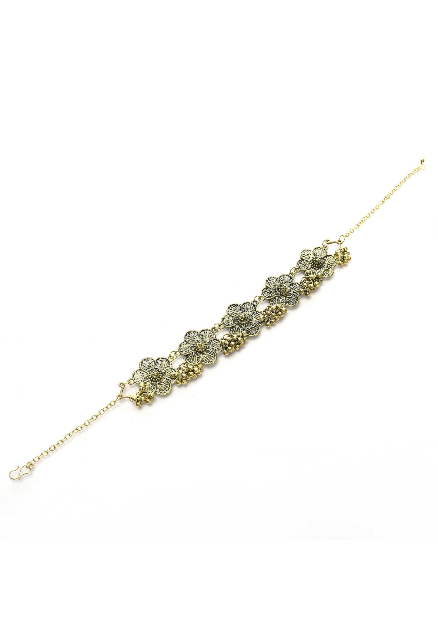 Mominos Fashion Johar Kamal Golden-Plated Brass Finish Floral Desgin Choker For Women | Swadesiicart