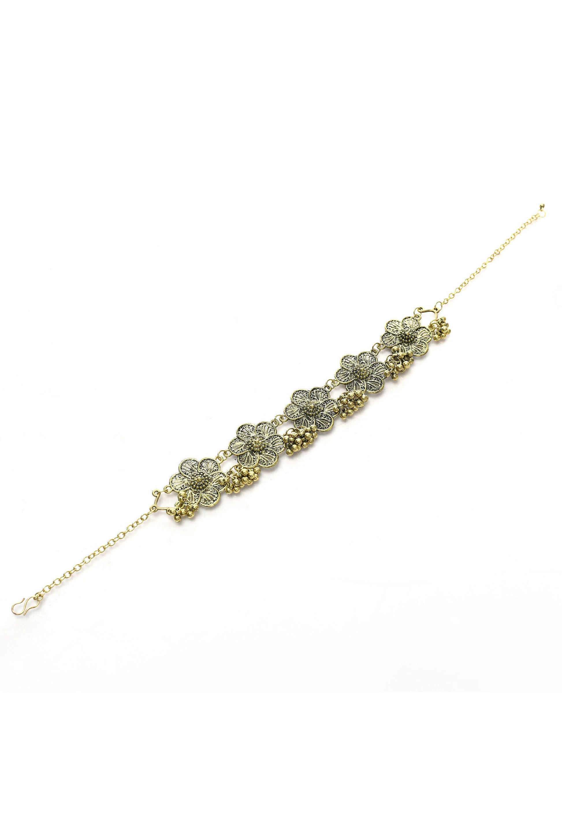 Mominos Fashion Johar Kamal Golden-Plated Brass Finish Floral Desgin Choker For Women | Swadesiicart