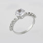 VOJ white CZ-detail Stainless Steel Cubic Zirconia Silver Plated Adjustable Finger Ring | Swadesiicart
