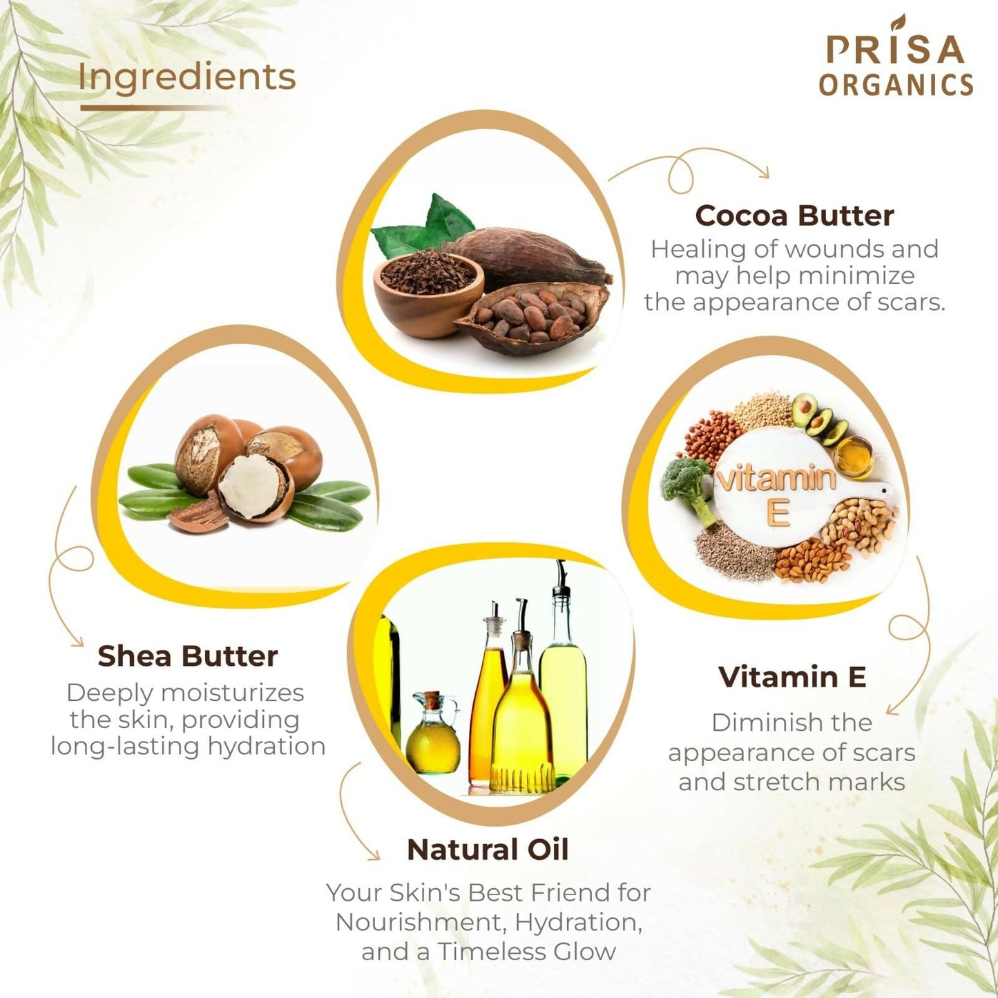 Prisa Organics Stretch Mark Removal Cream To Reduce Stretch Marks, Scars, Spots, Discolouration - Swadesiicart