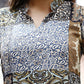 Blue Rayon Paisley & Floral Printed Top with Matching Bottom - Eesha - Swadesiicart
