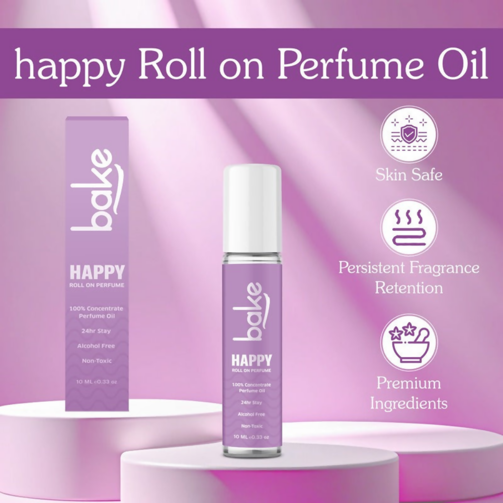 Bake Happy 100% Concentrated Perfume Oil Roll on Fragrance For Men & Women - Black Currant | Swadesiicart