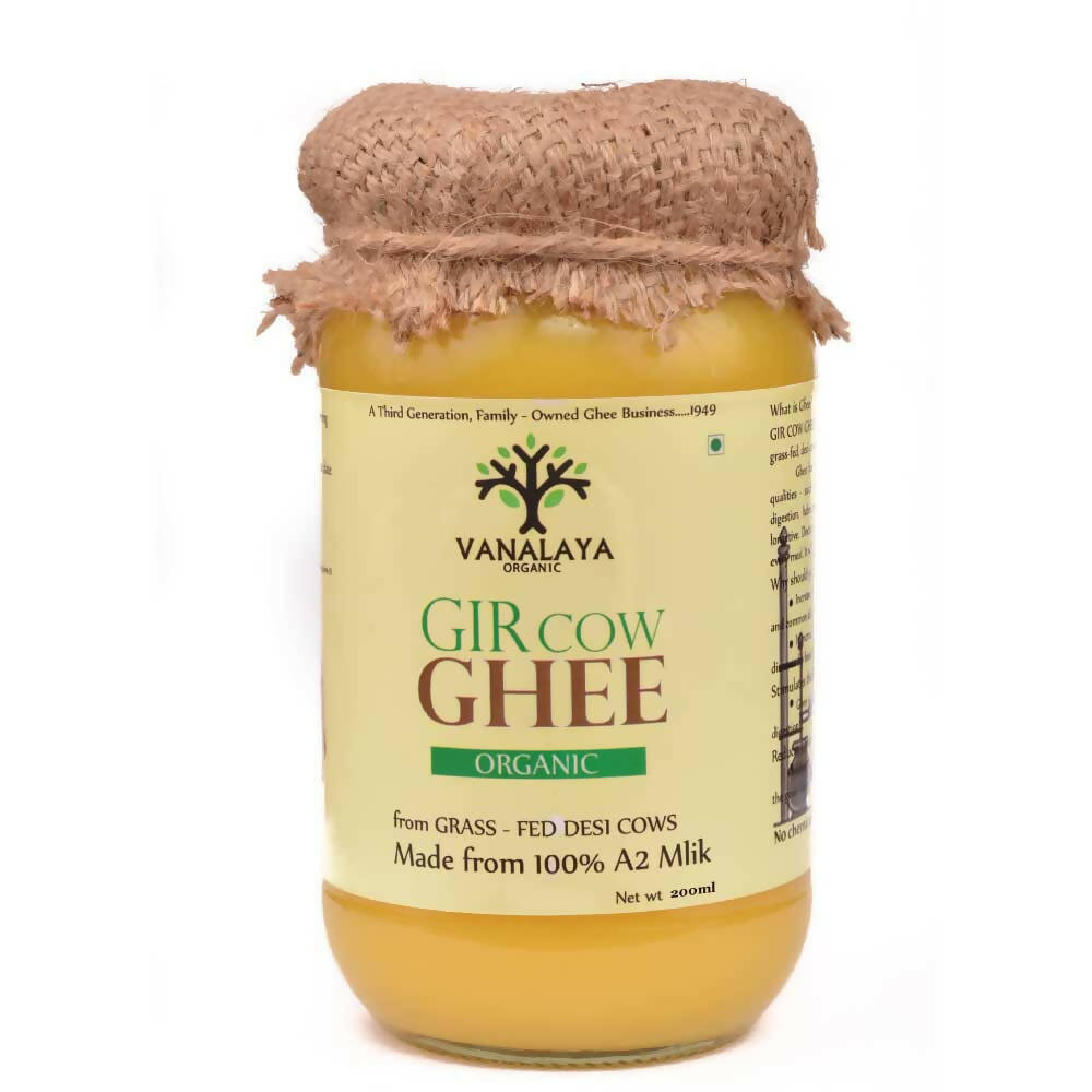 Vanalaya Organic Gir Cow Ghee | A2 Milk Prepared By Traditional Bilona Method | 100 % Pure A2 Ghee, Natural & Healthy - Vanalaya and Nutracology
