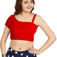 Aastha Fashion Women's Women's Red Velvet Solid Readymade Blouse