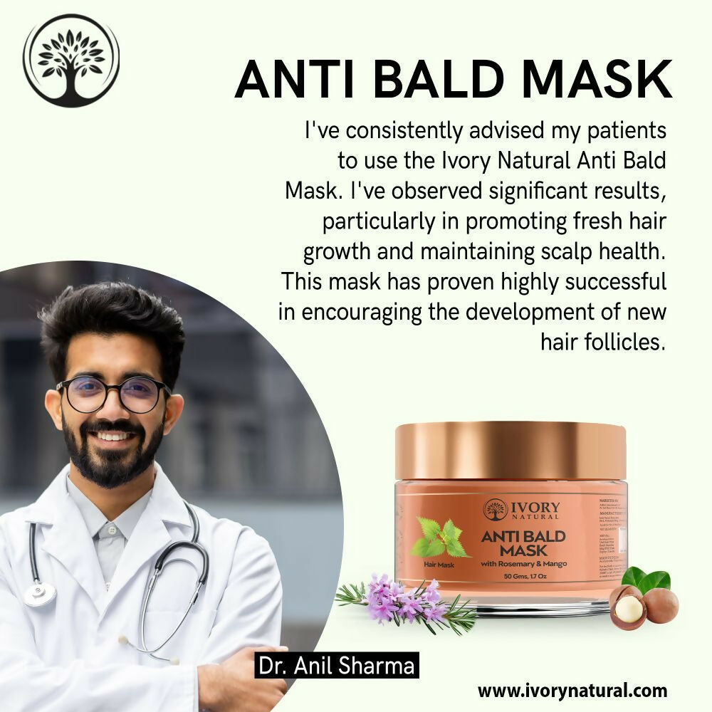Ivory Natural Bald Mask For Hair - Hair Mask For Less Hair And Hair Thinning | Swadesiicart