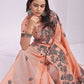 Shree Shyam Fashion Kashira Orange Linen Cotton Saree