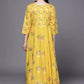 Ahalyaa Women Yellow Floral Fit & Flare Maxi Ethnic Dress | Swadesiicart