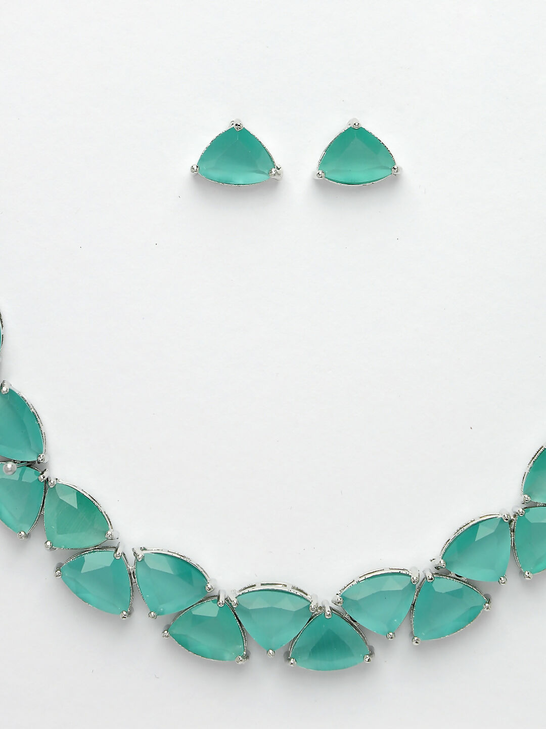 NVR Women's Green Artificial Stones Studded Handcrafted Jewellery Set - Swadesiicart
