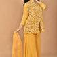 Morchari Women And Hand Embroidery Palazzo Set-Yellow - Swadesiicart