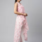 Ahalyaa Women Pink Organza Digital Printed Dress | Swadesiicart