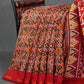 Brown And Red Coloured Patola Print Semi Chanderi Saree By Gayathri Reddy Designer Studio | Swadesiicart
