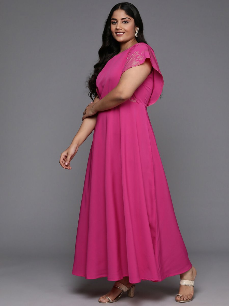 Ahalyaa Women's Traditional wear Ethnic Dress - Pink | Swadesiicart