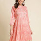 Peach Chiffon Paisley Printed Top - Himanshi - Swadesiicart