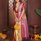 Aastha Fashion Cream Tissue Silk Woven Saree