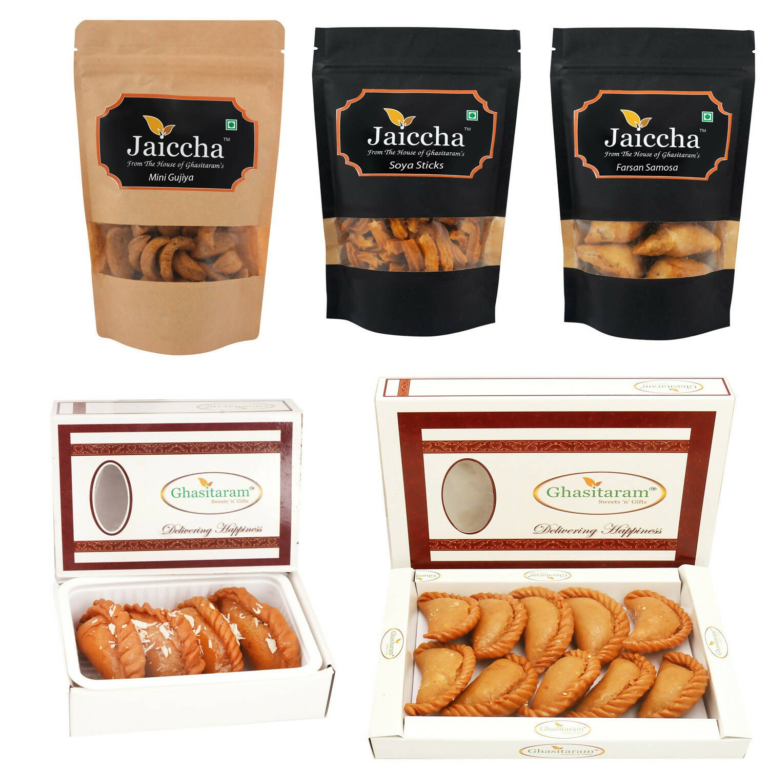 Ghasitaram Holi Sweets Hampers Best of 5 Traditional Gujiyas - Altcheeni