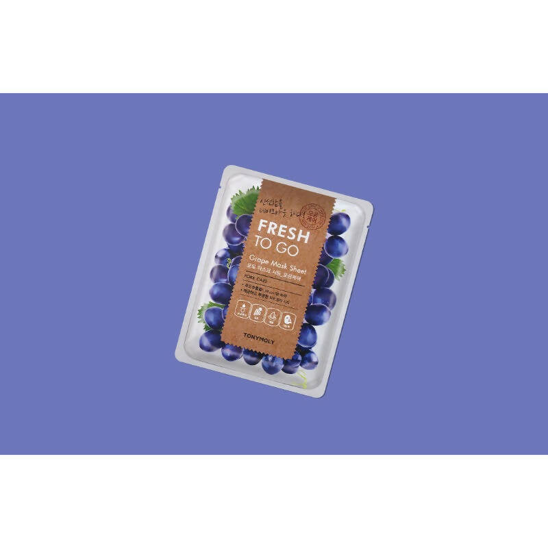 Tonymoly Fresh To Go Grape Mask Sheet Pore Care - Korean Skincare - Swadesiicart
