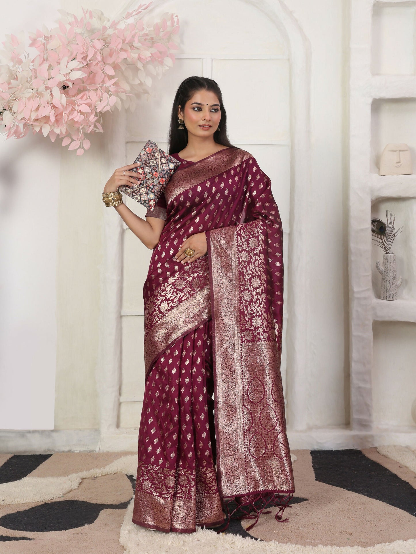 Shree Shyam Fashion Lichi Silk Green Saree