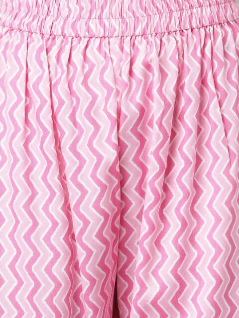 FIORRA Women's Pink Cotton A-Line Kurta Set - Swadesiicart