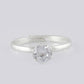 VOJ white CZ-detail Stainless Steel Cubic Zirconia Silver Plated adjustable finger Ring | Swadesiicart