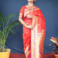 Jyoti Fashion Women's Red Paithani Silk Zari Woven Saree with Blouse | Swadesiicart