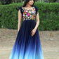 Jyoti Fashion Women's Blue Sequins Embroidery Faux Blooming Anarkali Dress | Swadesiicart