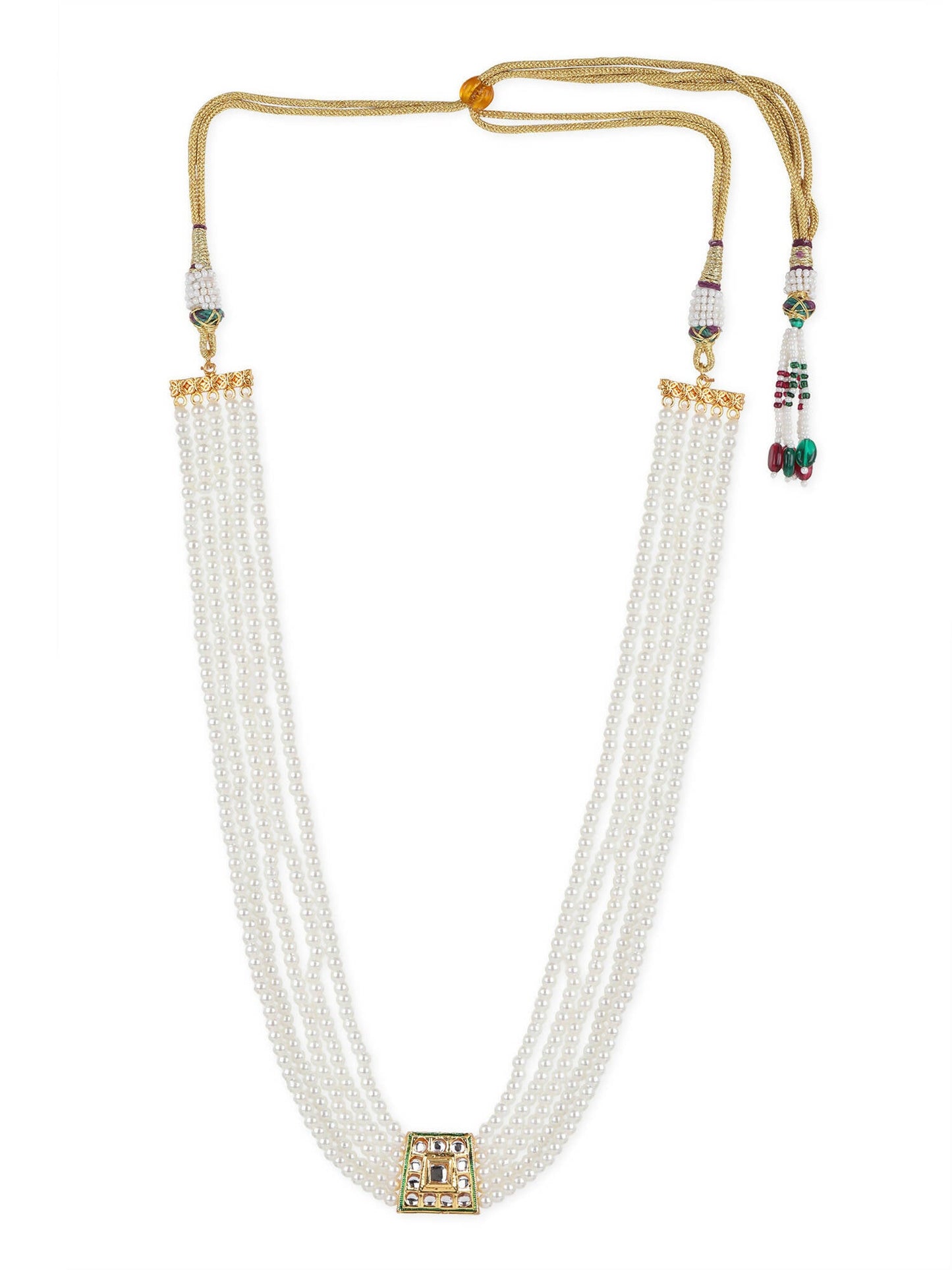 Gold-Toned White Brass Gold-Polished Necklace - Ruby Raang | Swadesiicart