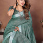 Aastha Fashion Sea Green Linen Weaving Saree