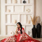 Shree Shyam Fashion Linen Cotton Red & White Saree