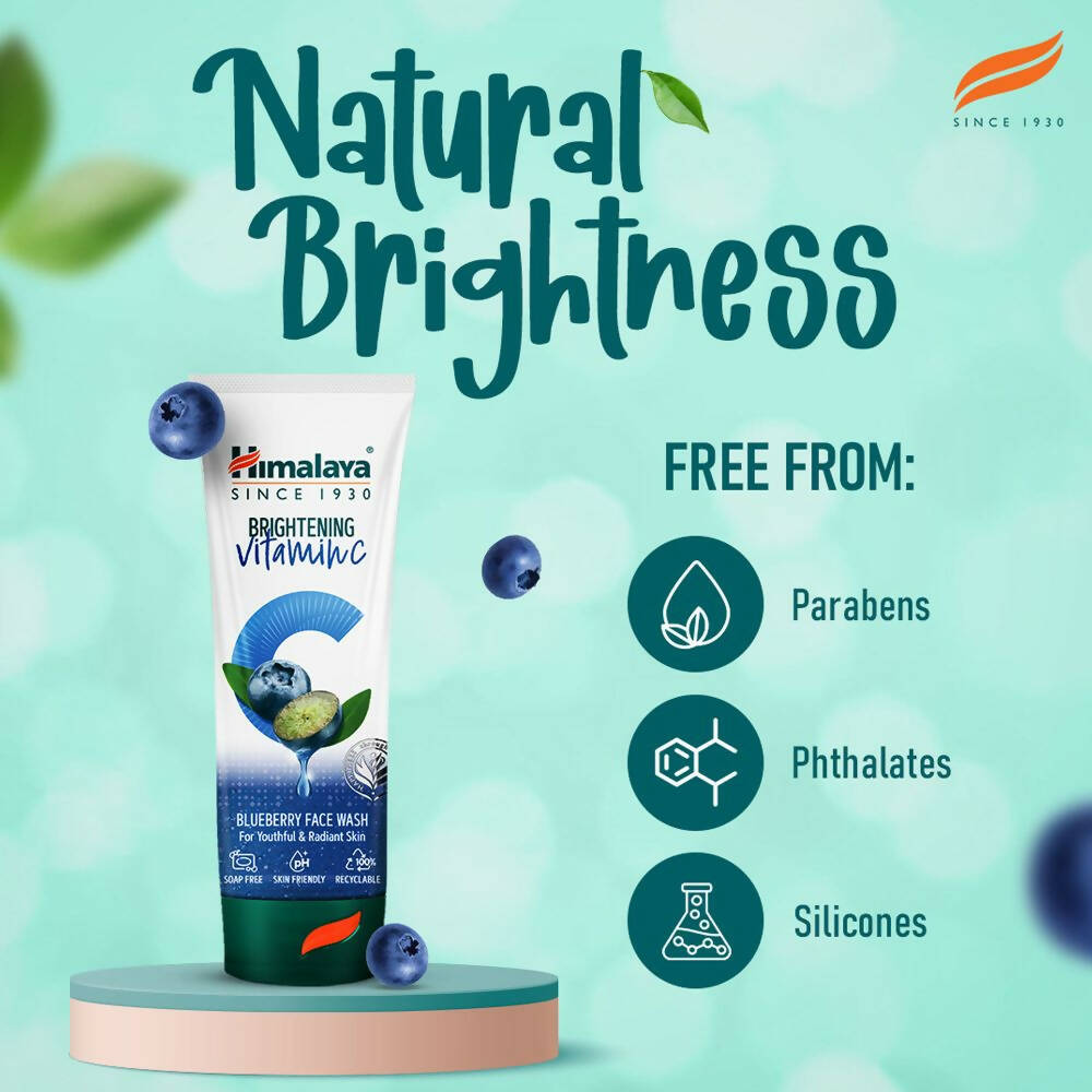 Himalaya Herbals Brightening Vitamin C Blueberry Face Wash - Swadesiicart