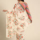 Ahalyaa Women's Traditional Semi Stitch Saree - Off White | Swadesiicart