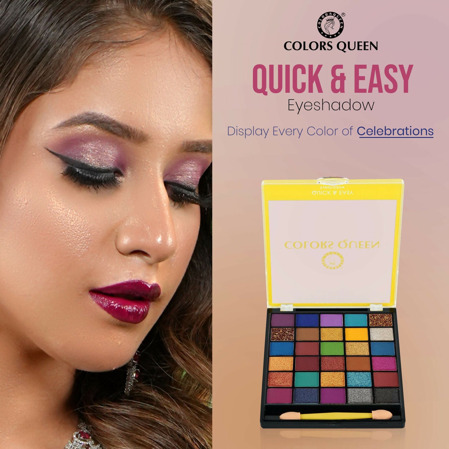 Colors Queen Quick & Easy Eyeshadow Multicolor - 02 | Swadesiicart