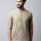 Even Apparels Beige Color Pure Cotton Men's Kurta With Band Collar (SLD072) | Swadesiicart