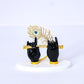 House Of Wemy Gold-Polished Lord Krishna Hands Idol with Flute and Pecock Feather - Black